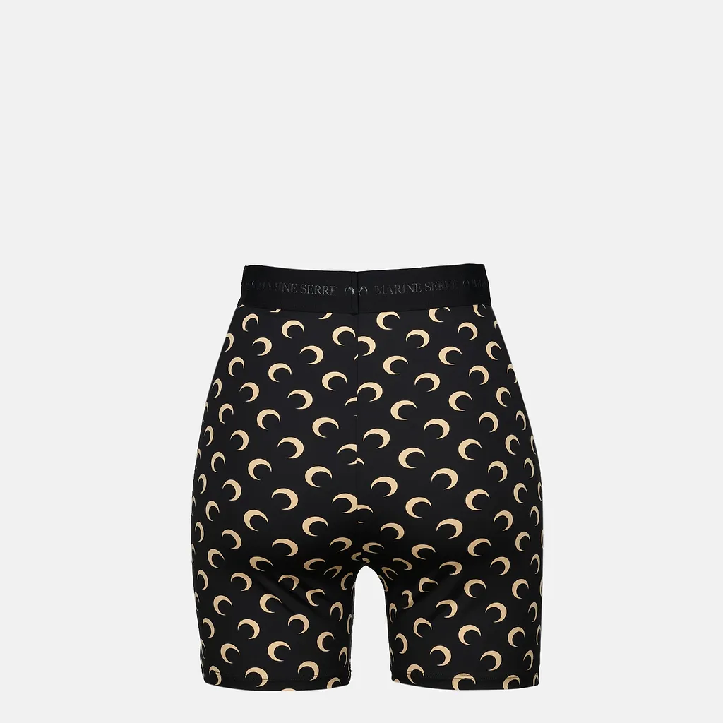 Marine Serre Crescent Print Stretched Mini Shorts