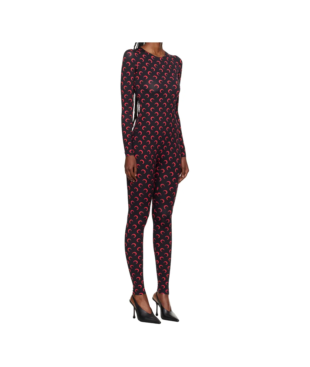 Marine Serre Logo Printed Crewneck Jumpsuit