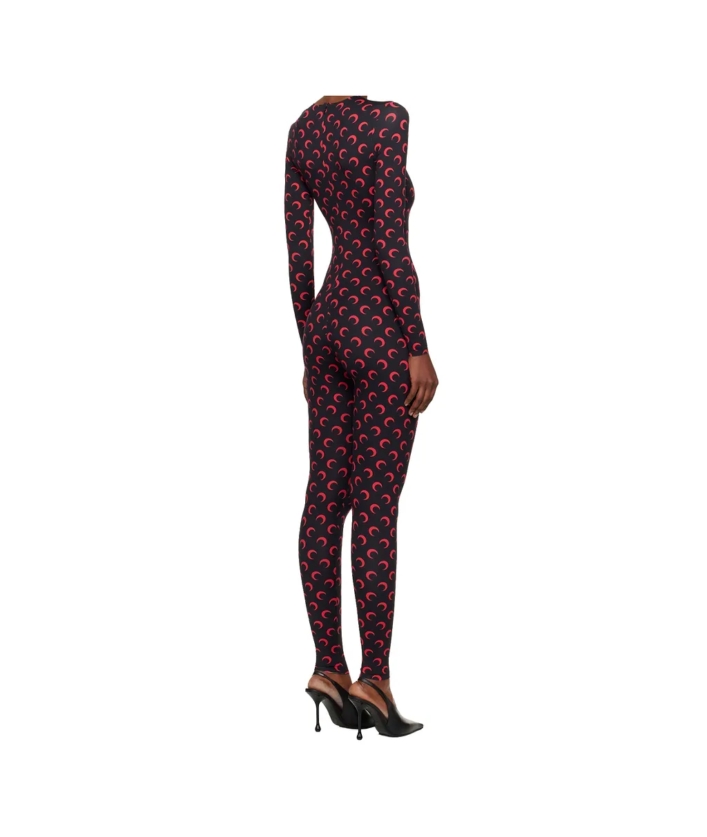 Marine Serre Logo Printed Crewneck Jumpsuit