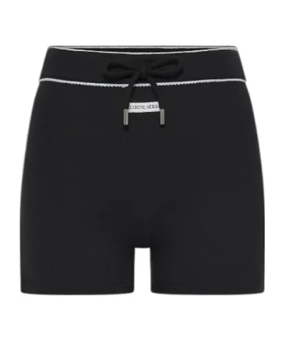 Marine Serre Light Ribbed Jersey Drawstring-Waist Mini Shorts