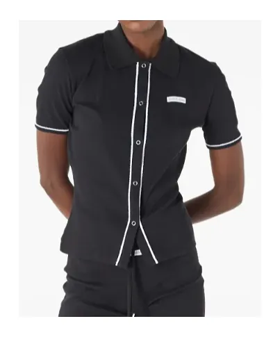 Marine Serre Light Ribbed Jersey Polo T-Shirt