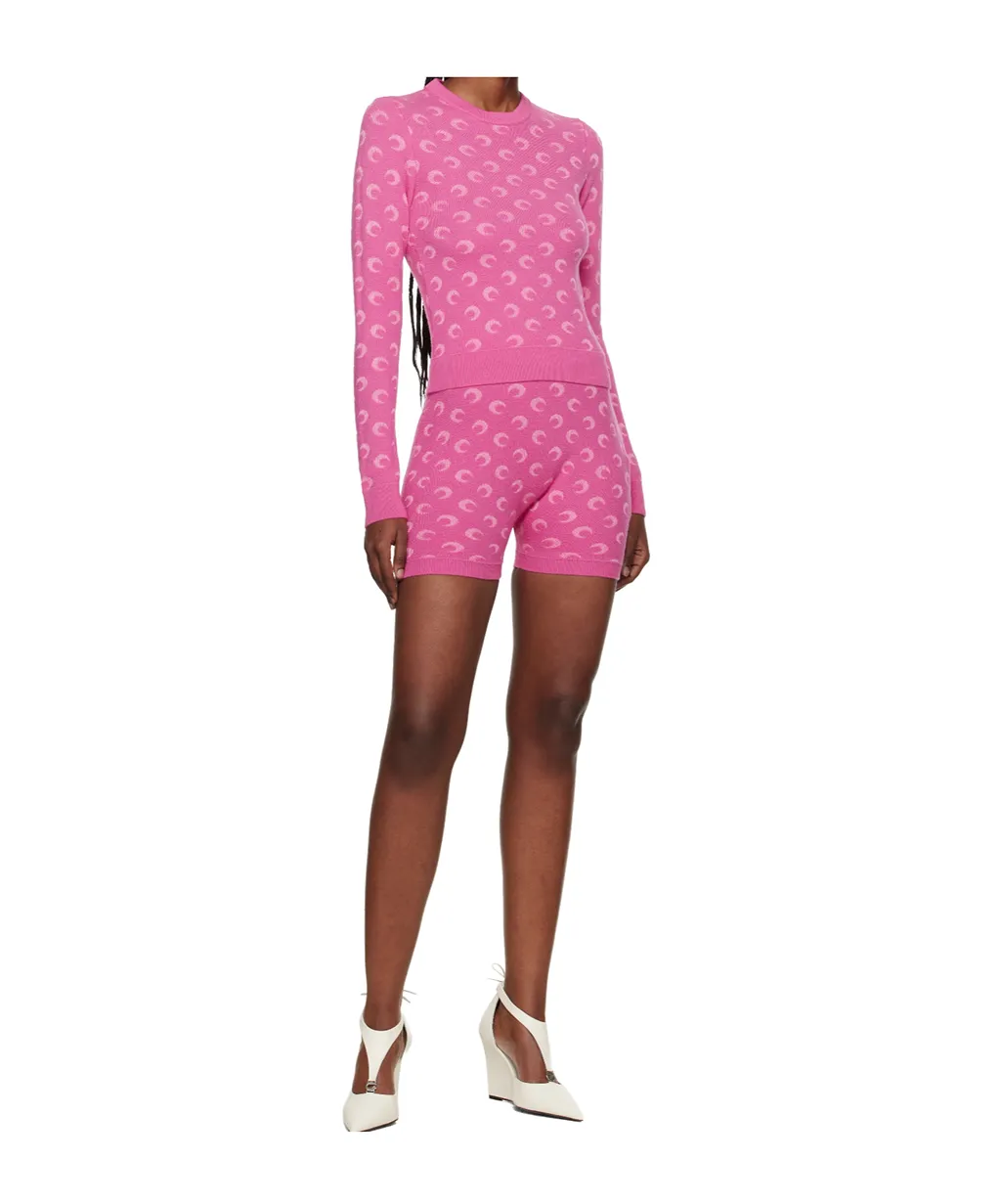 Marine Serre Moon Jacquard Knit Shorts