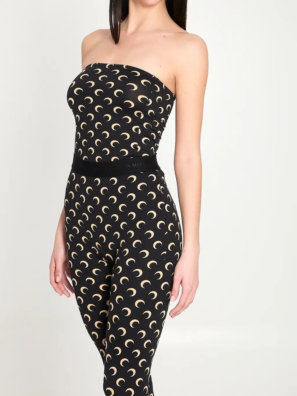 Marine Serre Moon Print Jersey Bustier Top