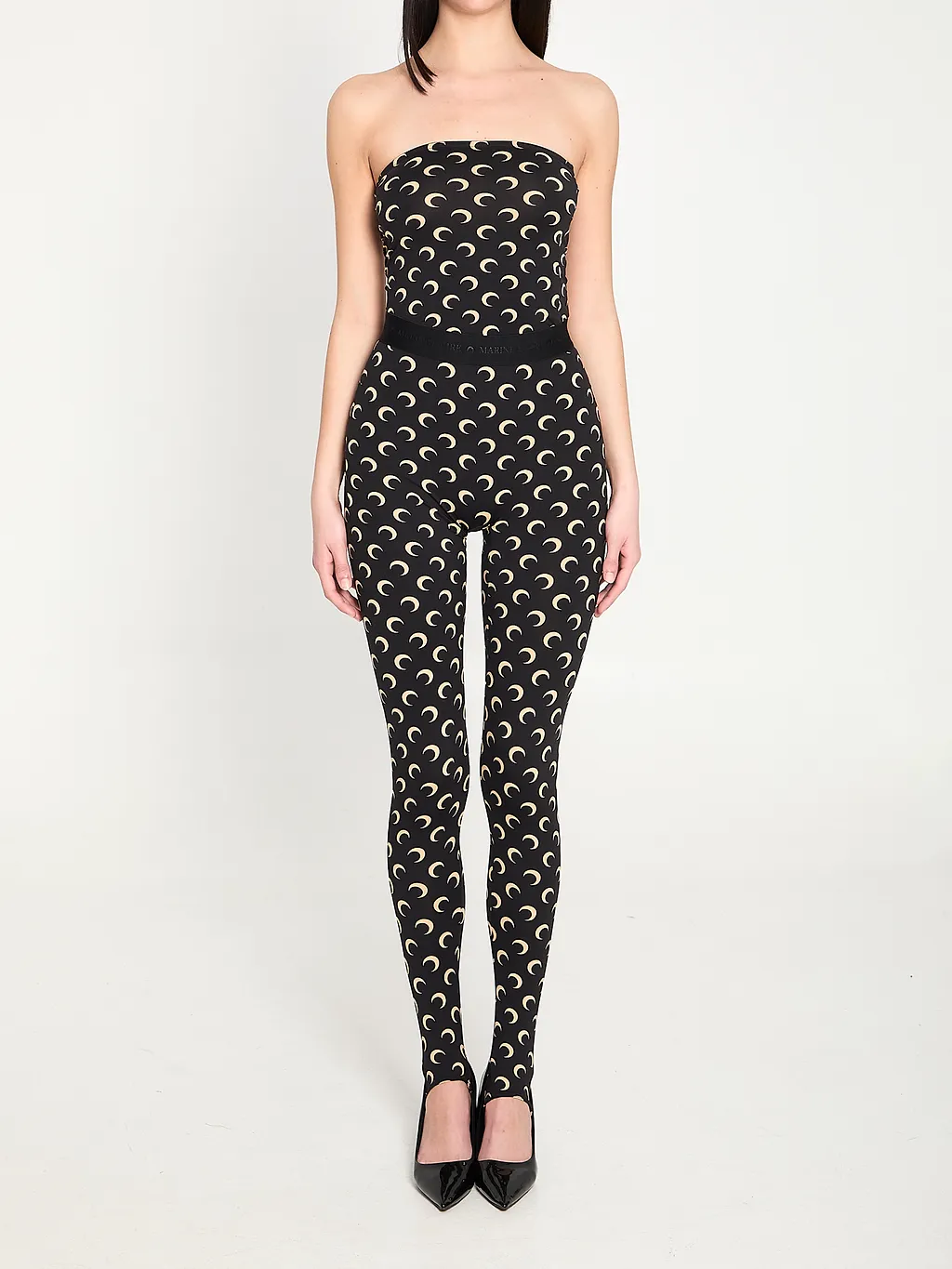 Marine Serre Moon Print Jersey Bustier Top