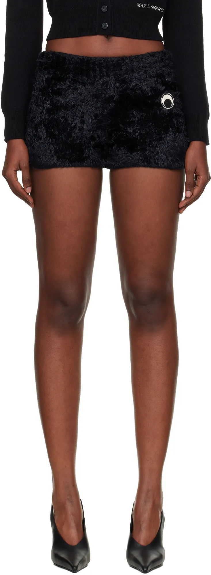 Marine Serre Wild Fluffy Knit Shorts
