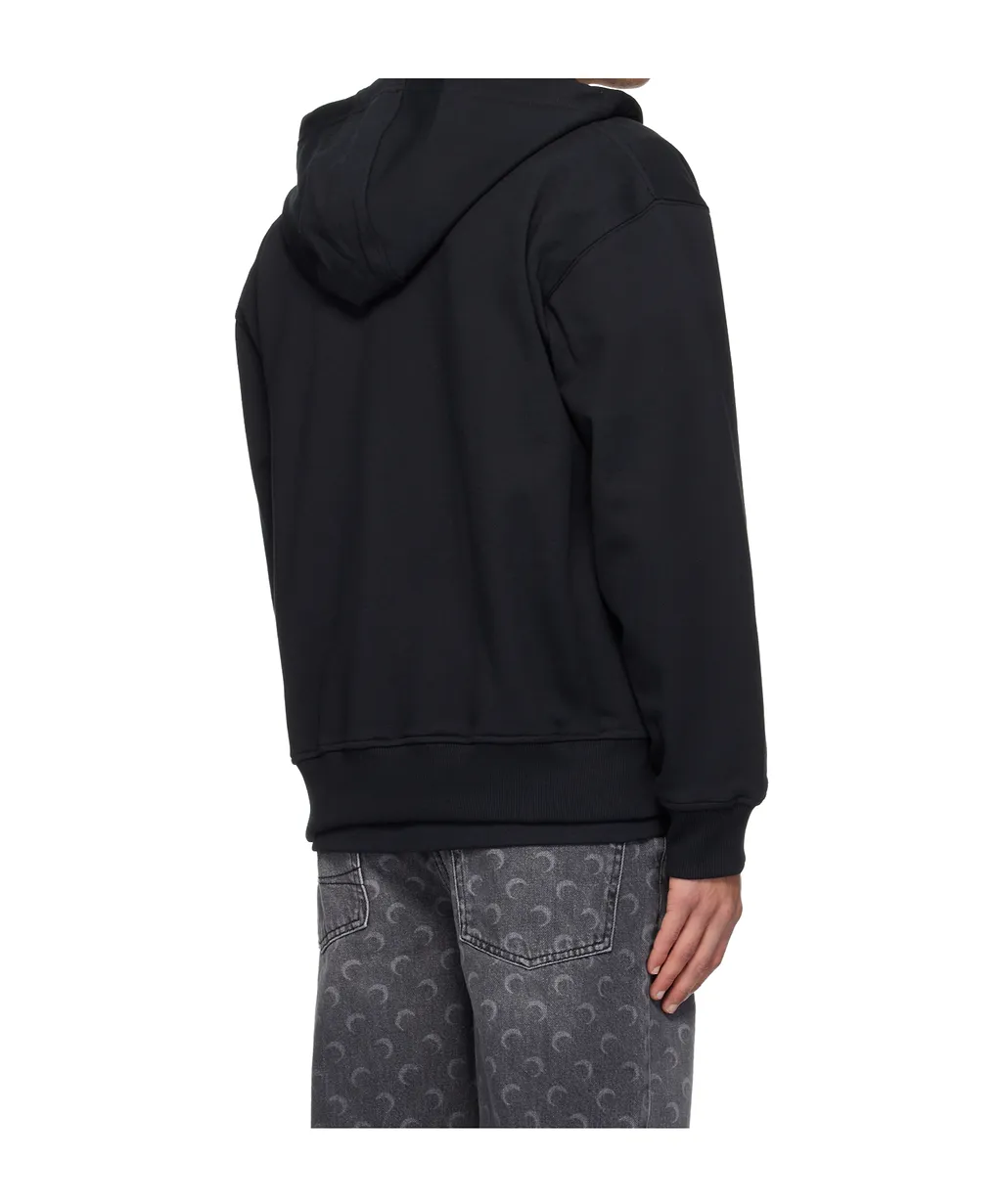 Marine Serre Logo Detail Zip-Up Hoodie