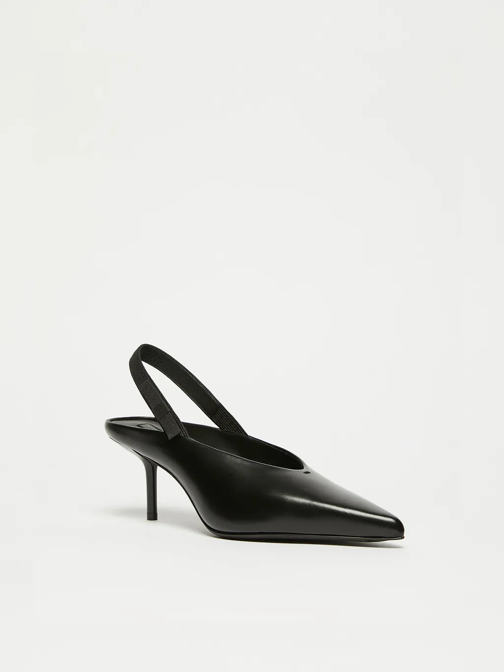 Leather Slingback Mules With Bow