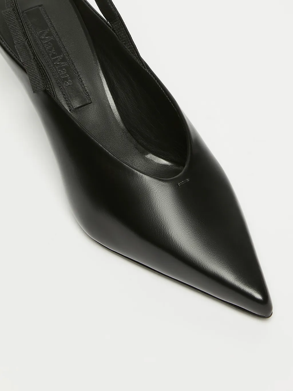 Leather Slingback Mules With Bow