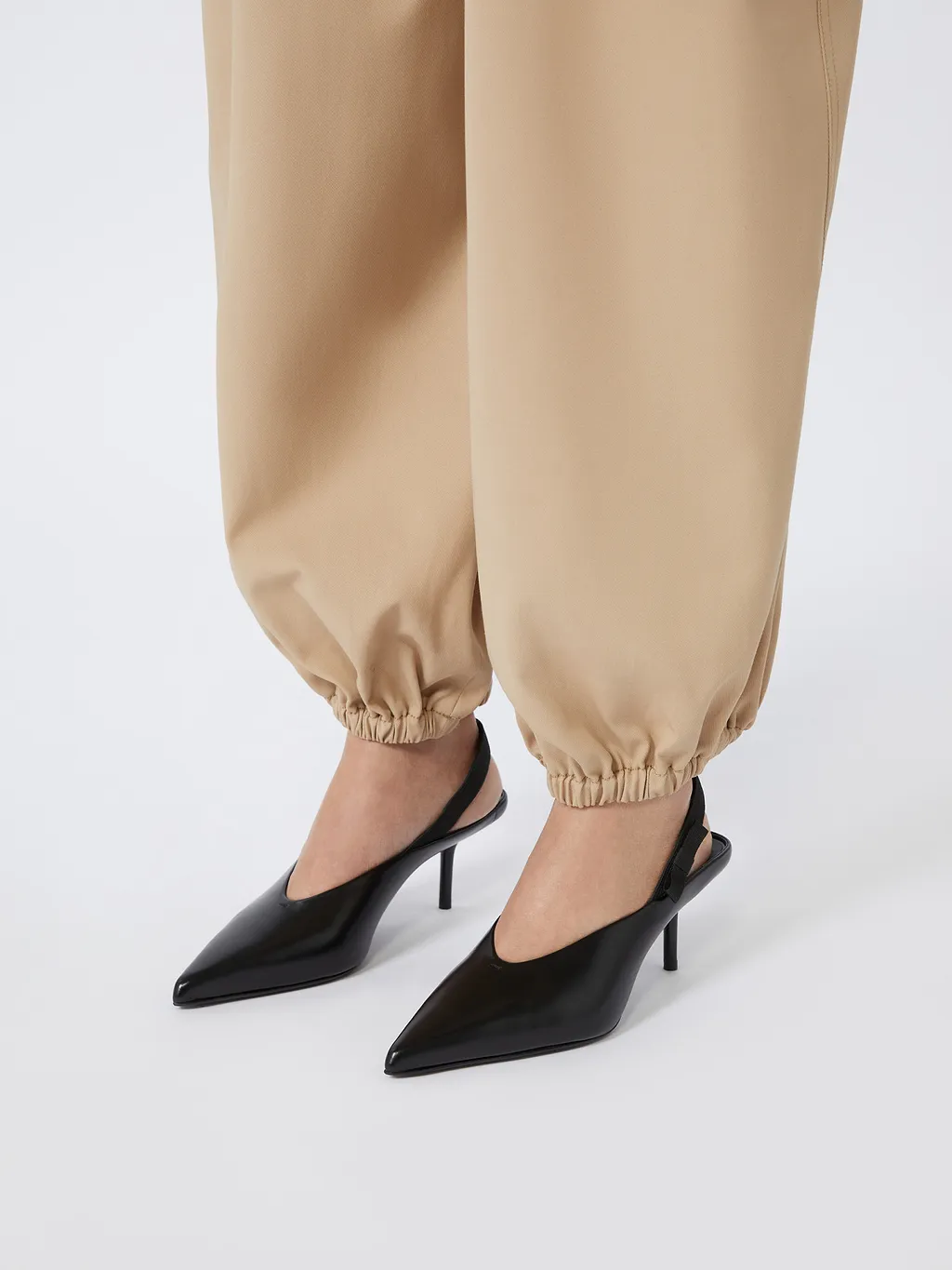 Leather Slingback Mules With Bow