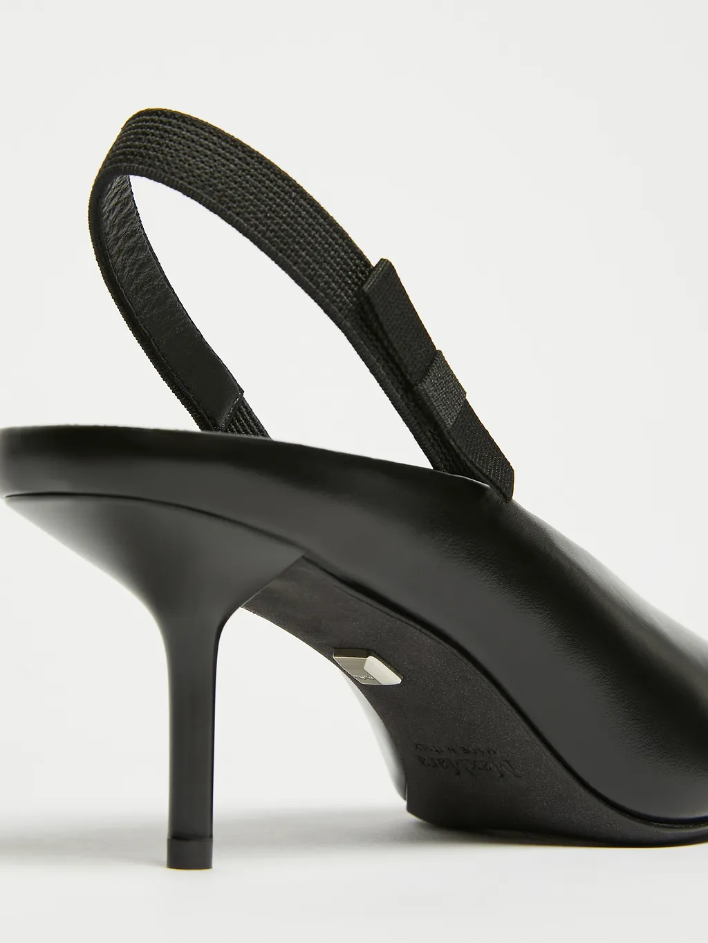 Leather Slingback Mules With Bow