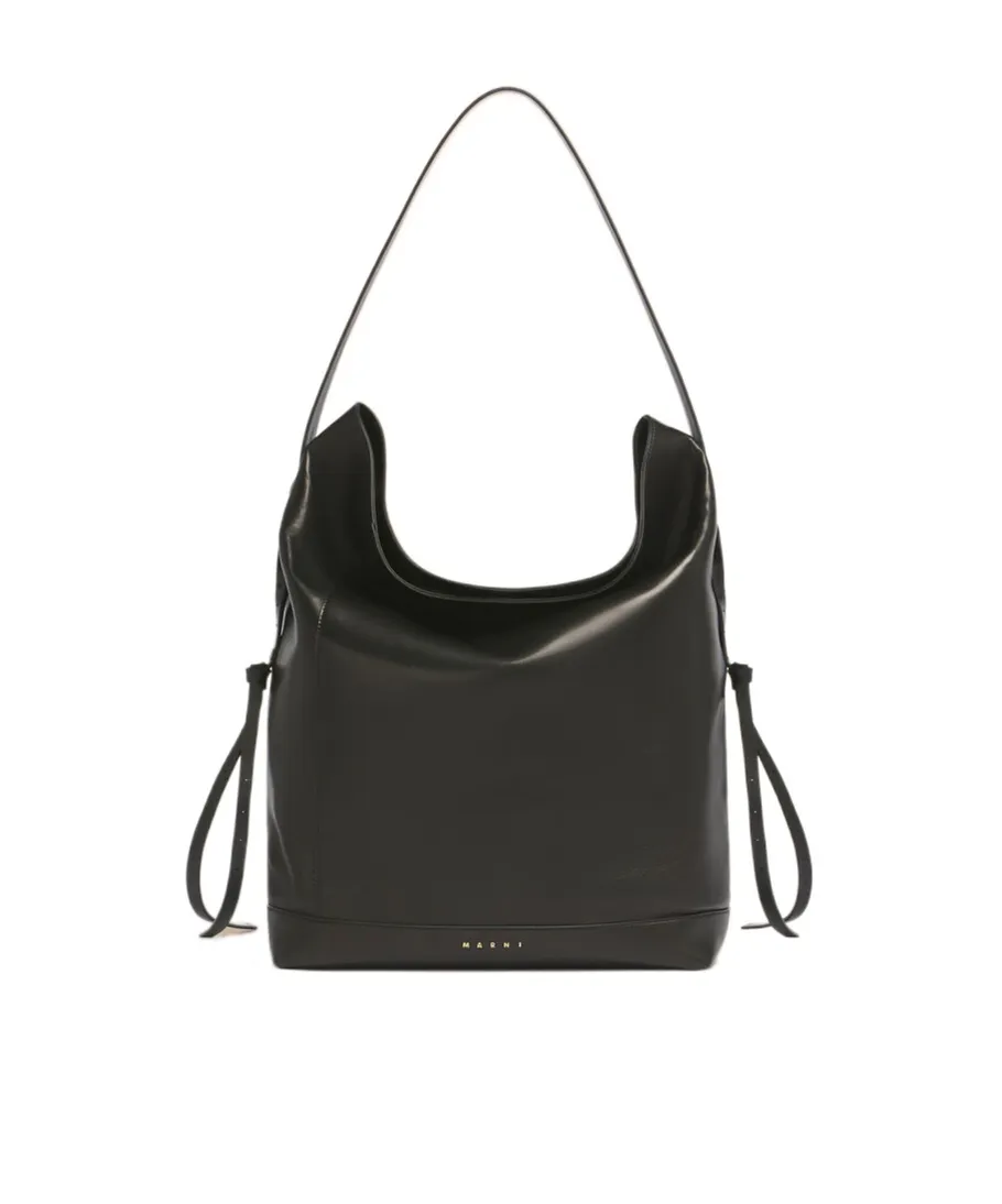 Black Leather Pod 2.0 Large Hobo Bag