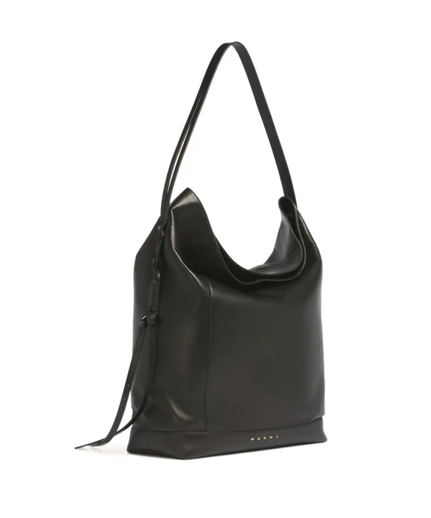 Black Leather Pod 2.0 Large Hobo Bag