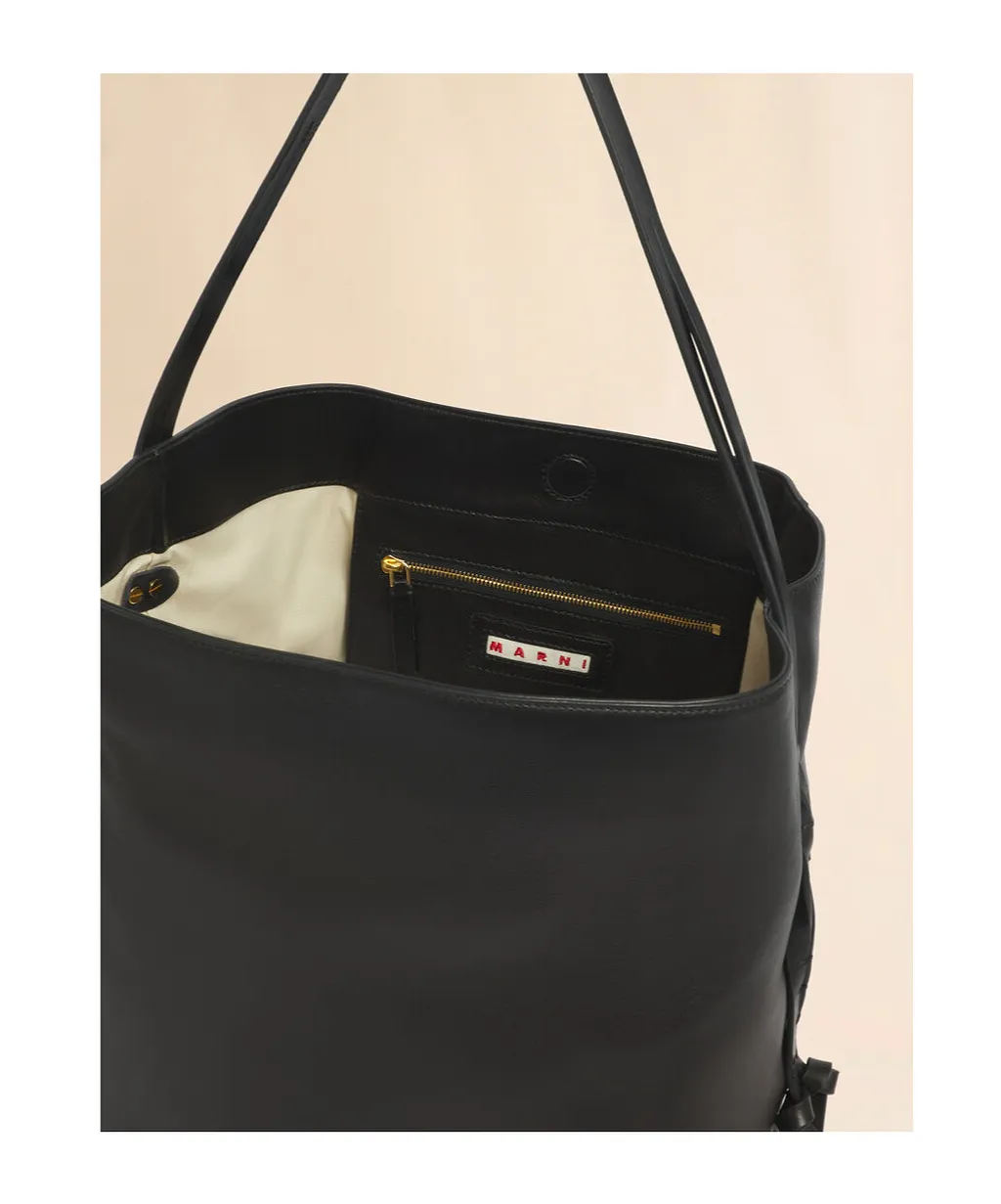 Black Leather Pod 2.0 Large Hobo Bag