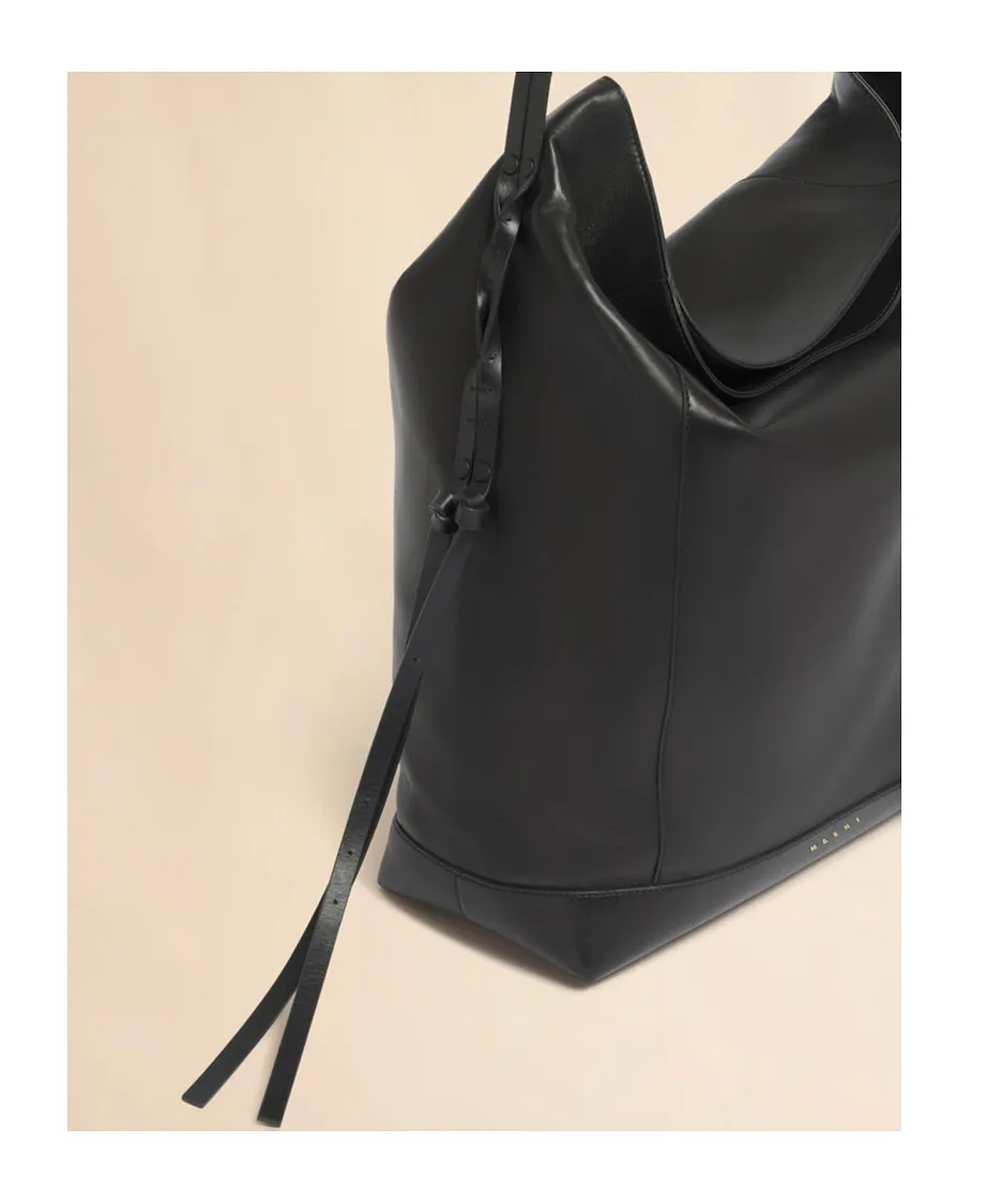 Black Leather Pod 2.0 Large Hobo Bag