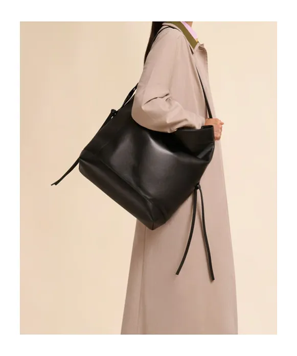 Black Leather Pod 2.0 Large Hobo Bag