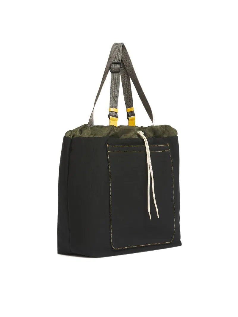 Black Technical Fabric Tote Bag