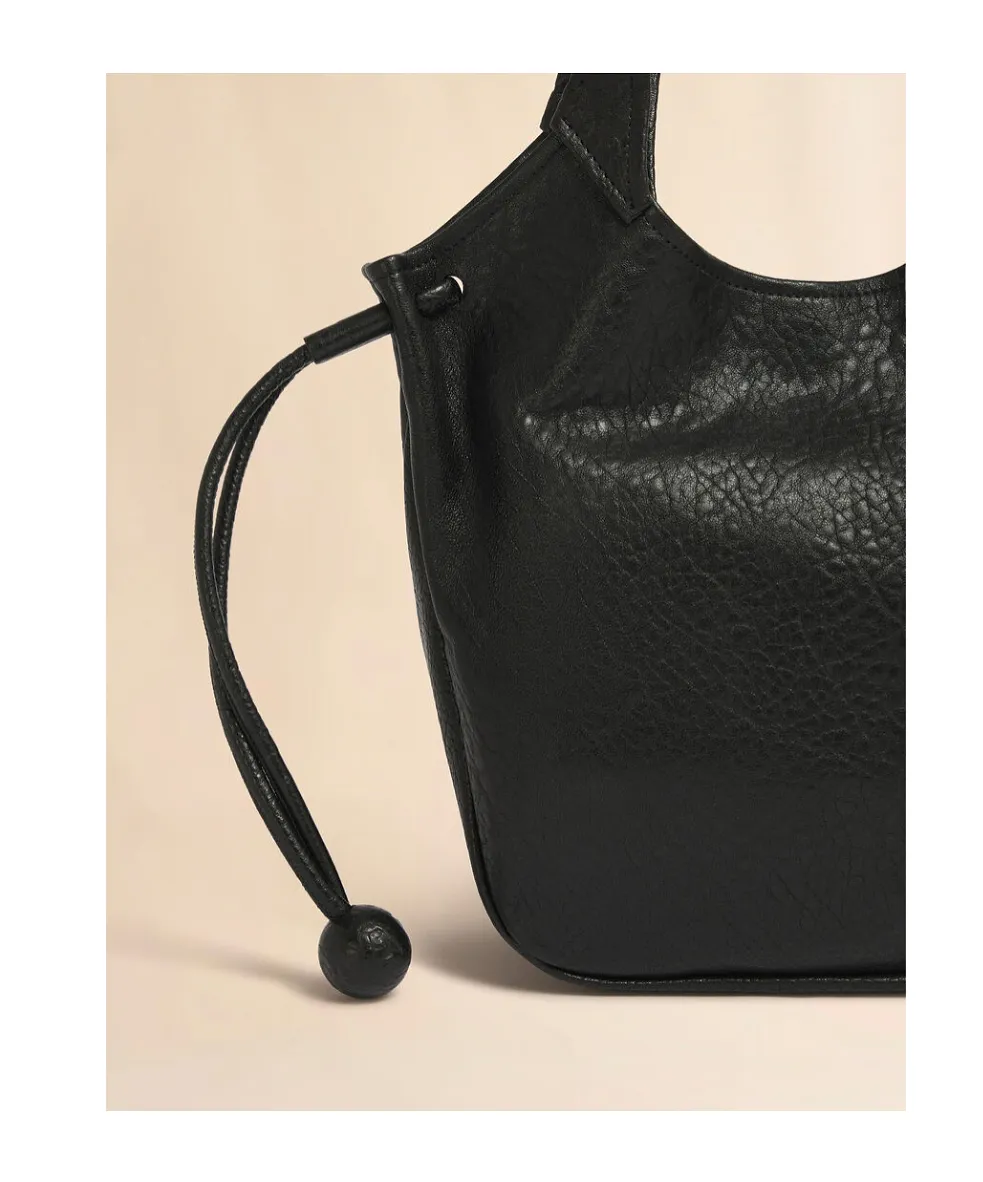 Black Leather Trunkaroo Soft Small Tote Bag