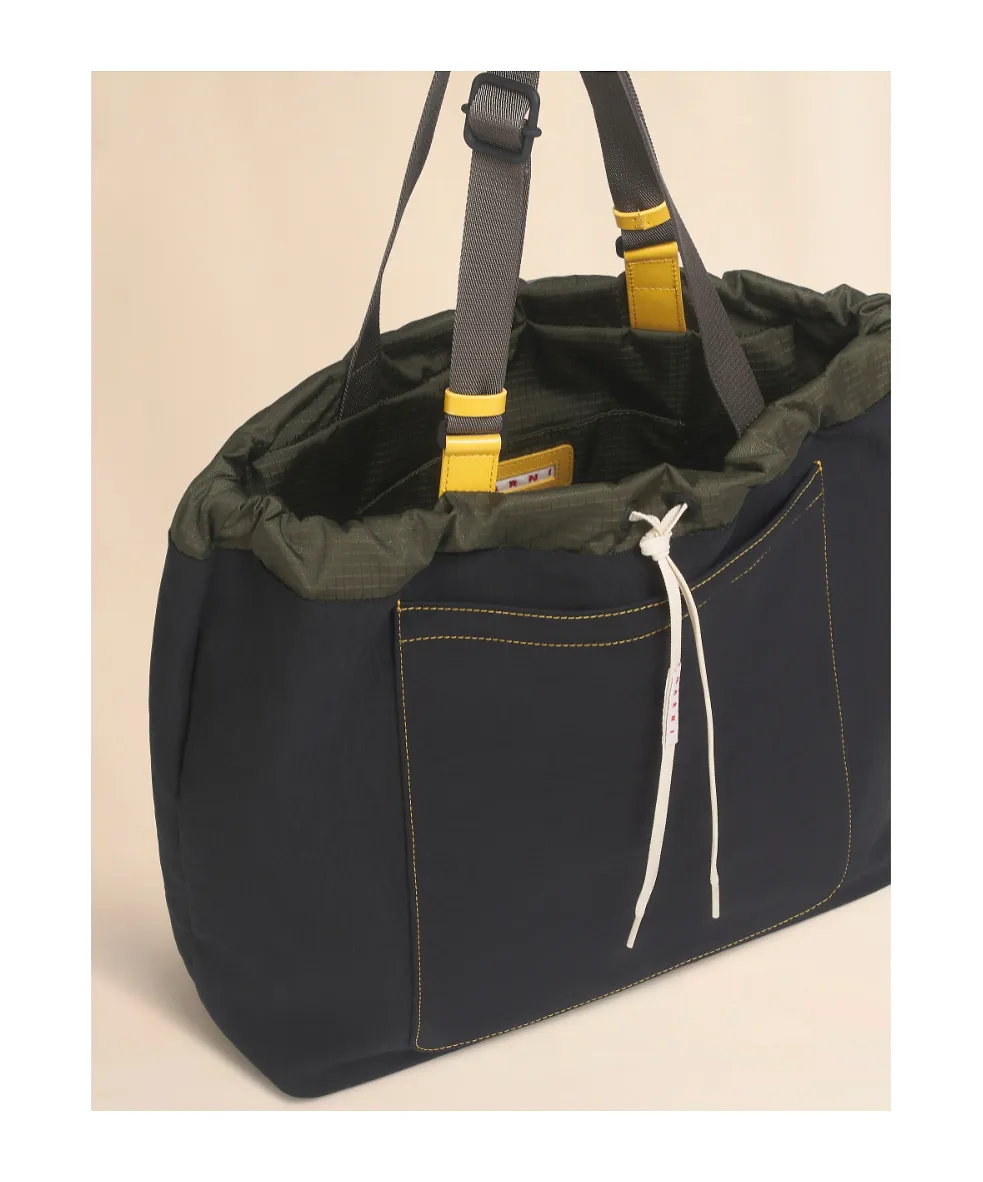 Black Technical Fabric Tote Bag