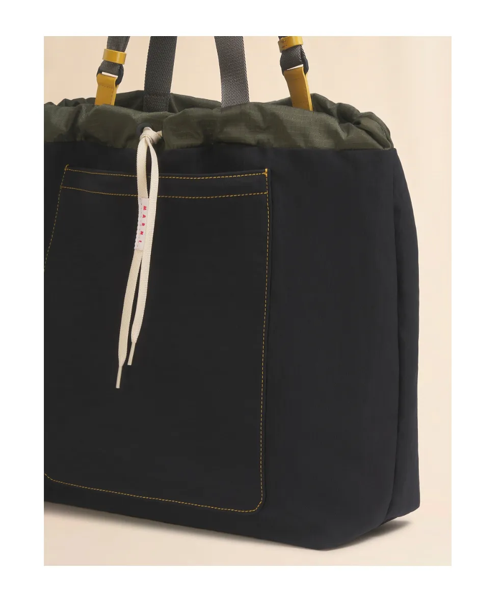 Black Technical Fabric Tote Bag