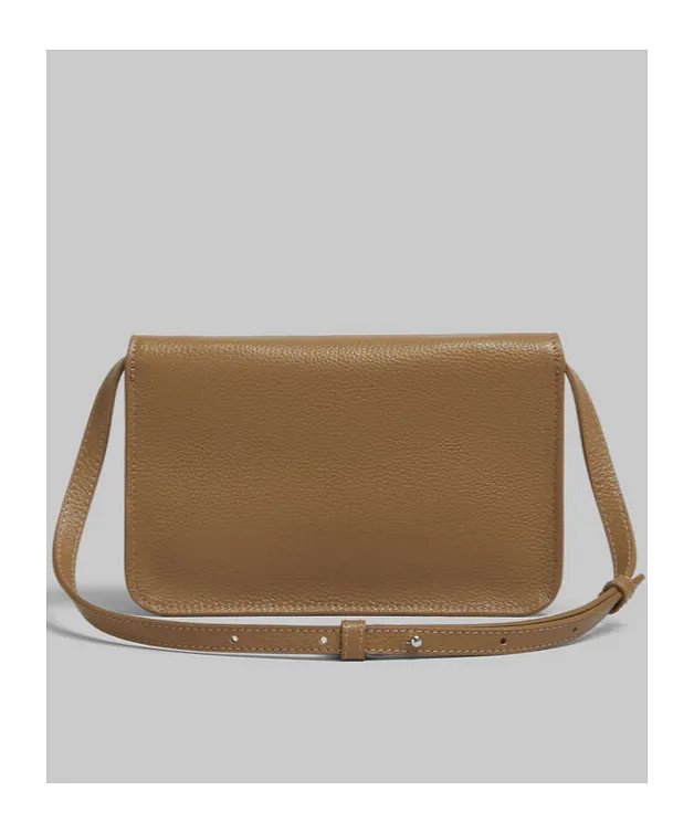 Brown Leather Shoulder Bag With Marni Mending
