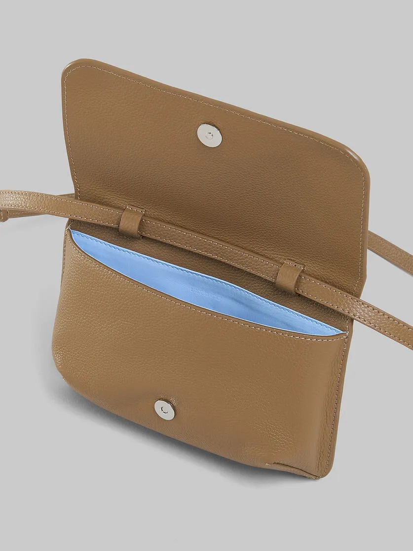 Brown Leather Shoulder Bag With Marni Mending
