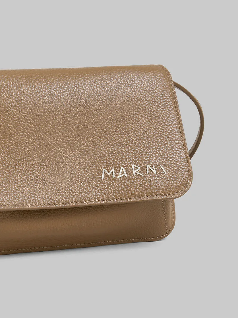 Brown Leather Shoulder Bag With Marni Mending