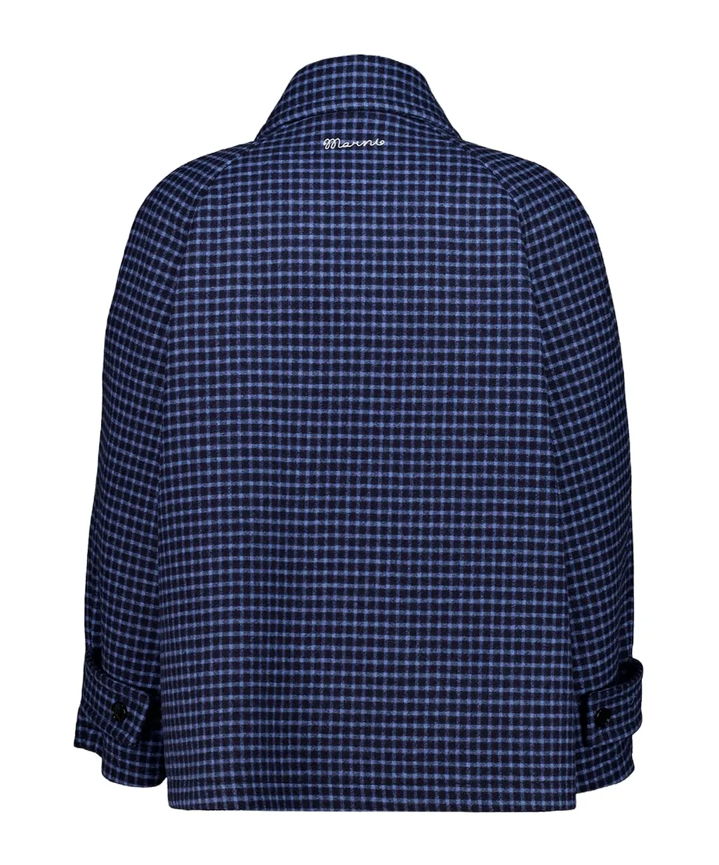 Buttoned Checked Jacket