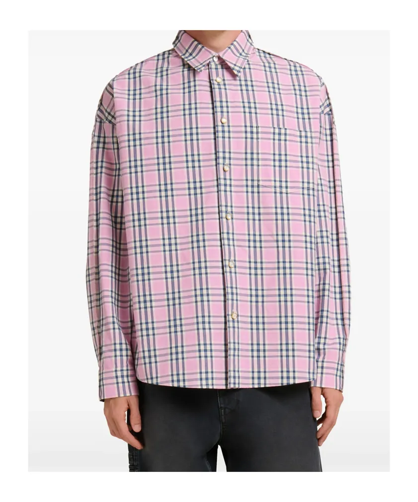 Checked-Pattern Ppocket Shirt