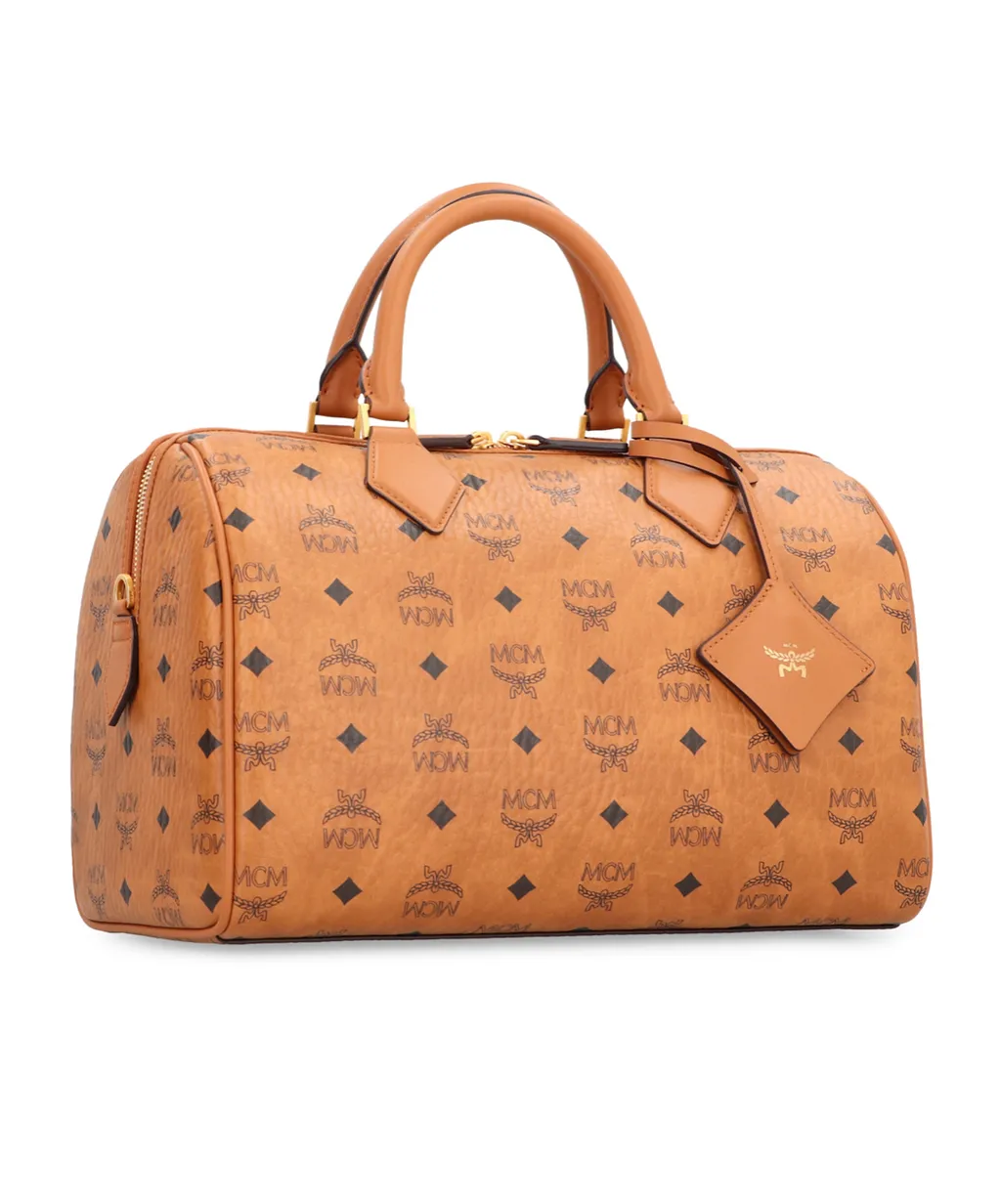 Mcm Logo Printed Tote Bag