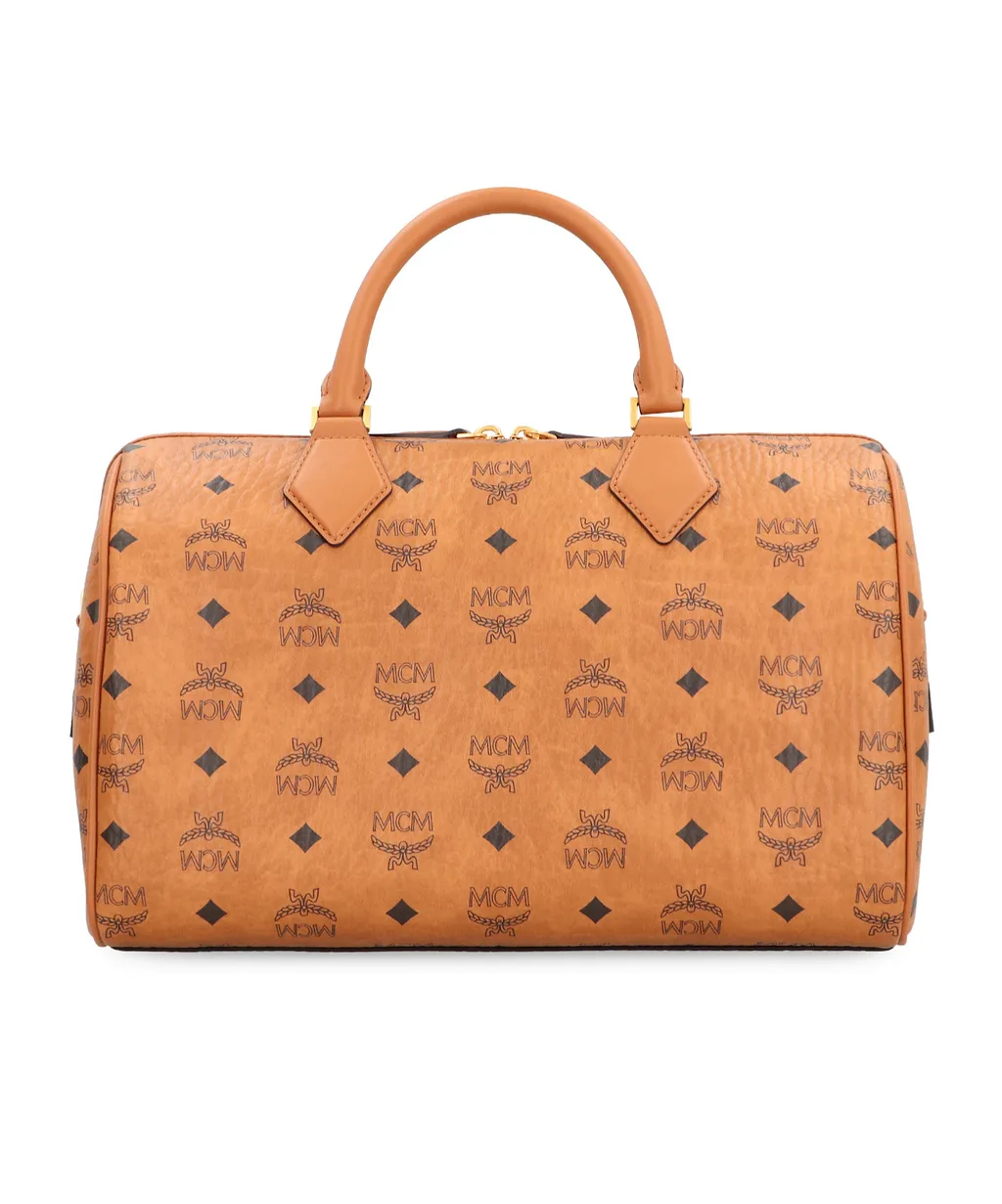 Mcm Logo Printed Tote Bag