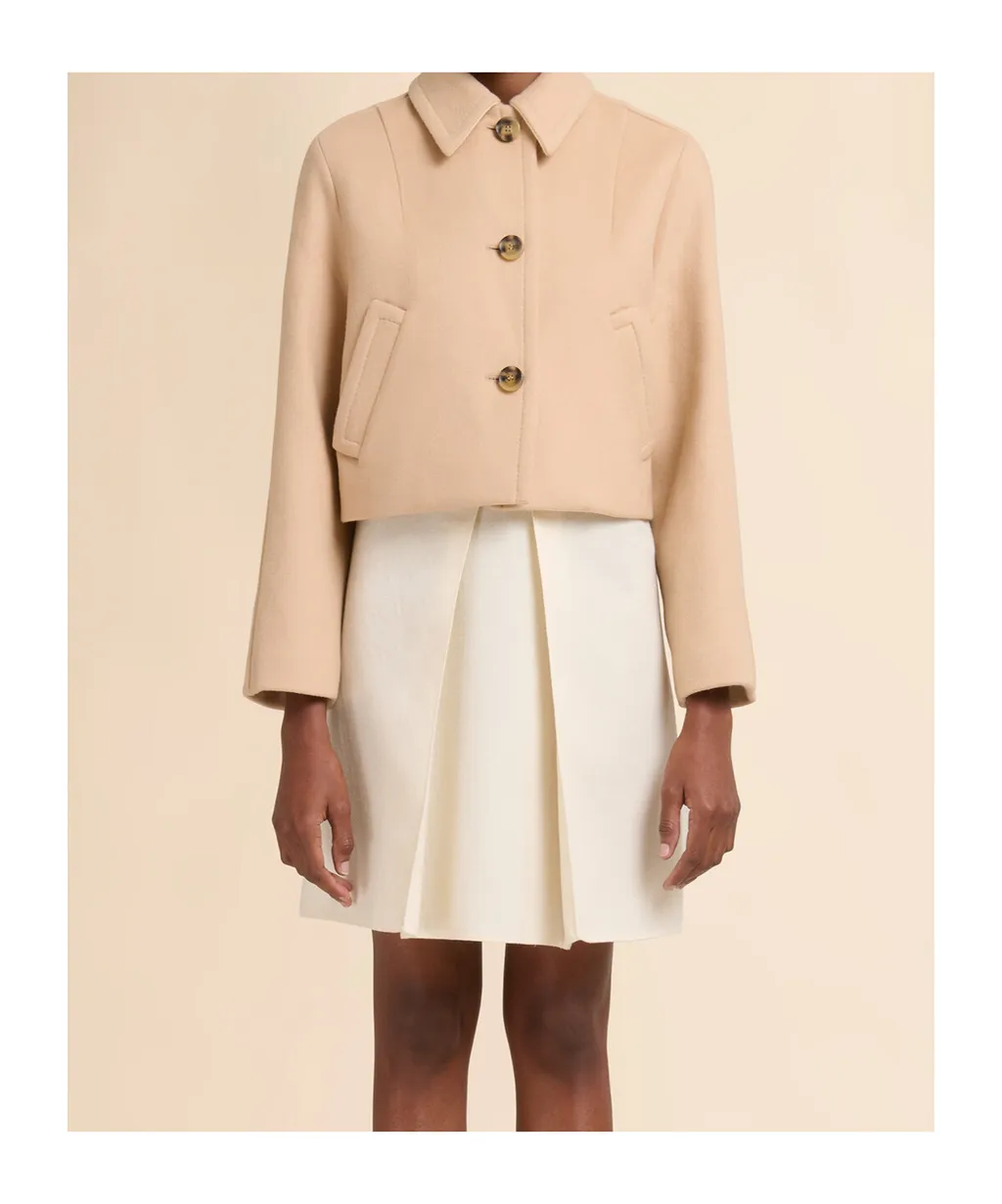 Camel Felt Cropped Jacket