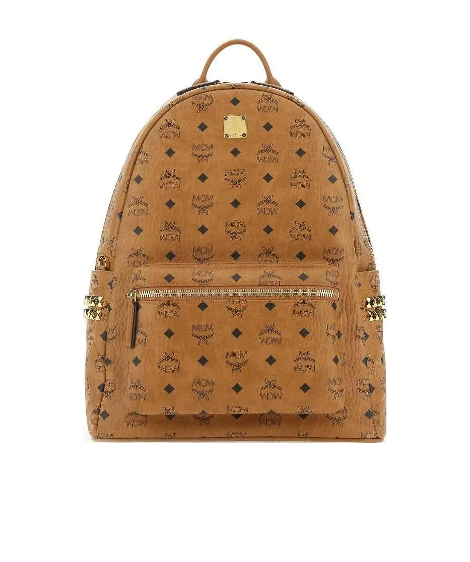 Mcm Stark All-Over Logo Printed Medium Backpack