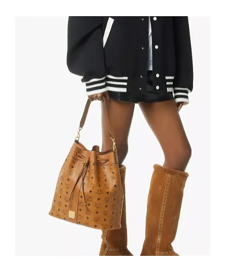 Mcm Monogram Drawstring Bucket Bag