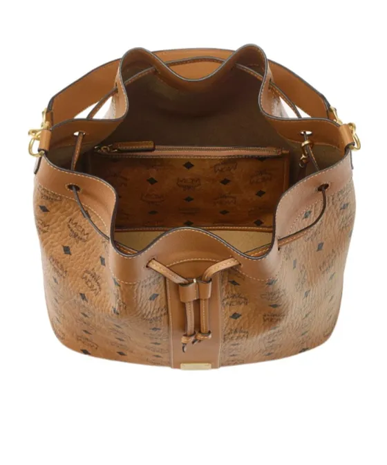 Mcm Monogram Drawstring Bucket Bag