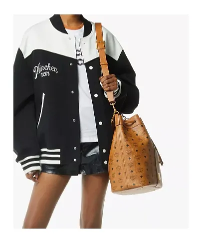 Mcm Monogram Drawstring Bucket Bag