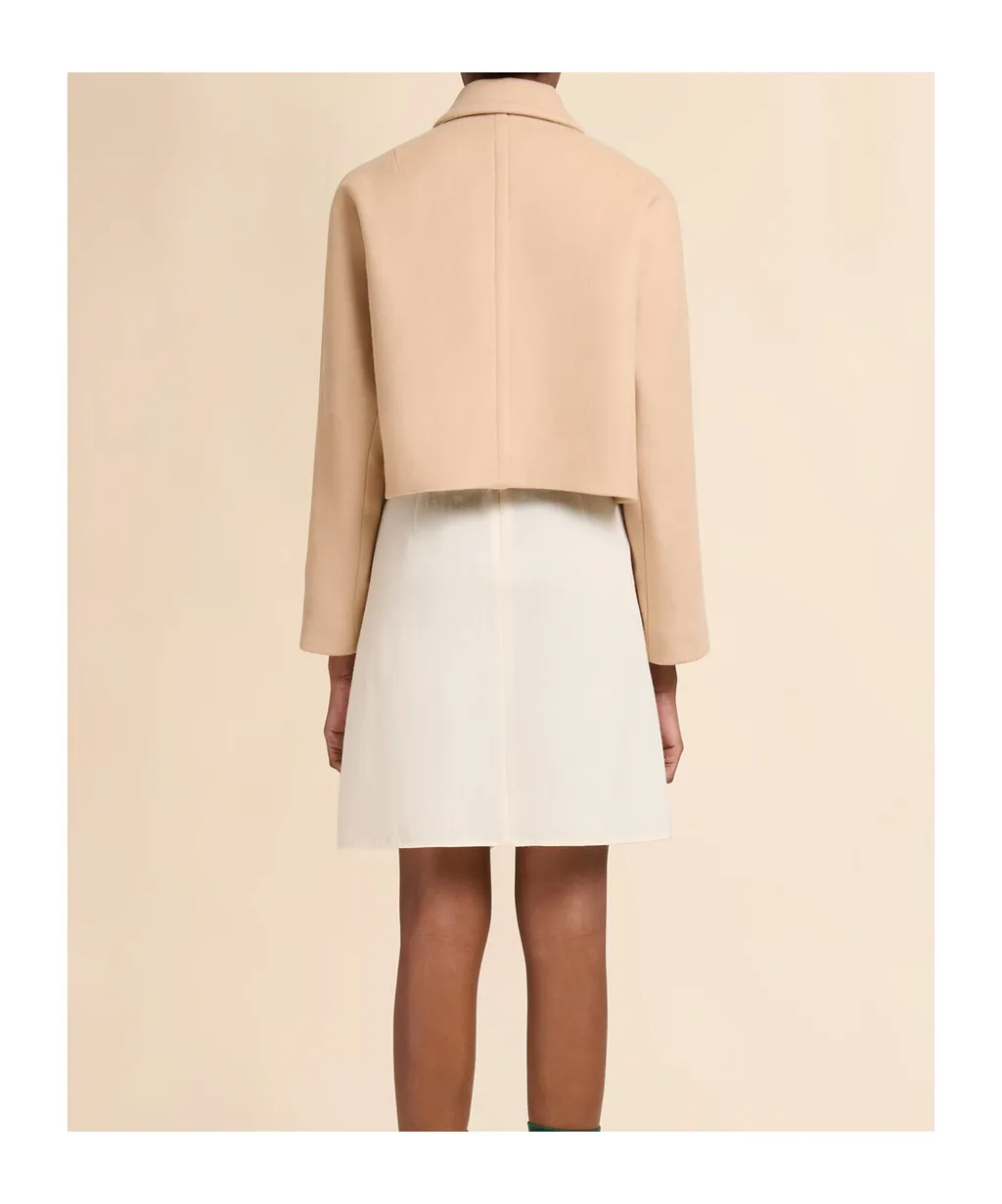 Camel Felt Cropped Jacket
