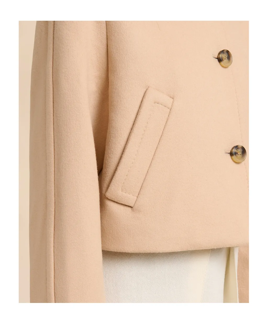 Camel Felt Cropped Jacket