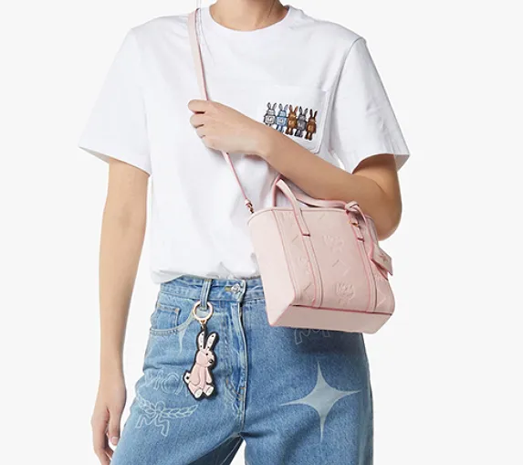 Mcm Toni Small Embossed Tote Bag