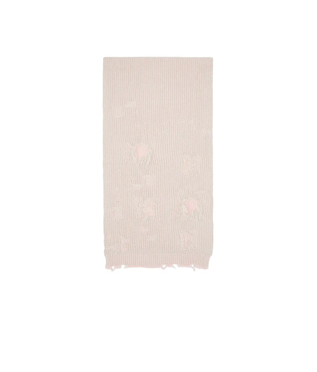Distressed Logo-Patch Scarf