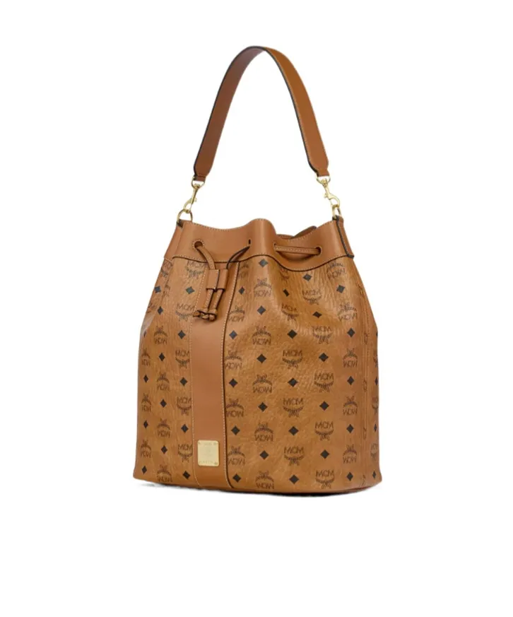Mcm Monogram Drawstring Bucket Bag
