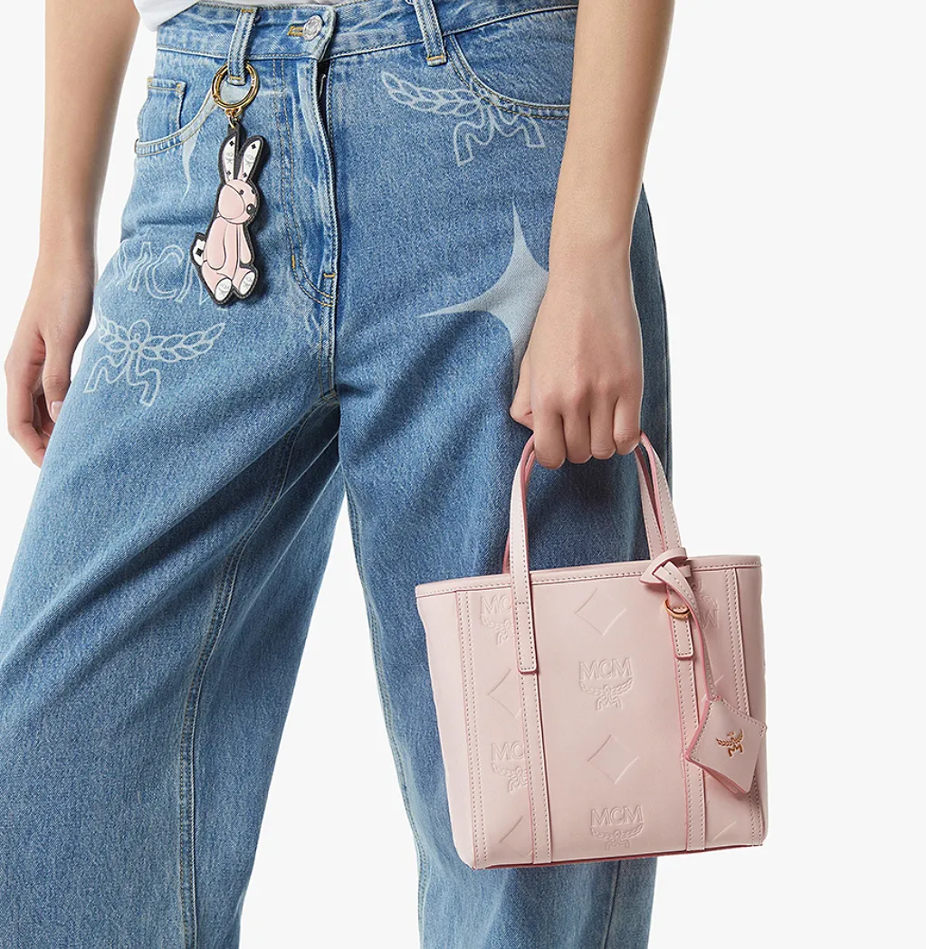 Mcm Toni Small Embossed Tote Bag