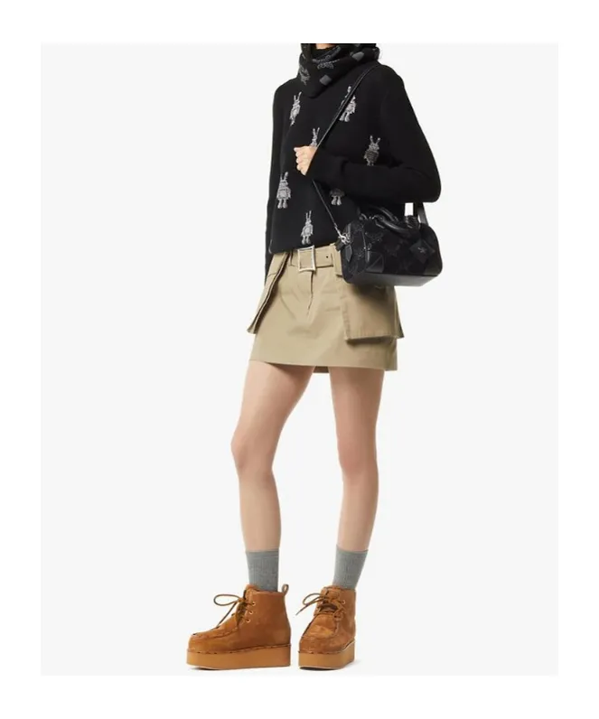 Mcm Zip-Up Top Handle Bag