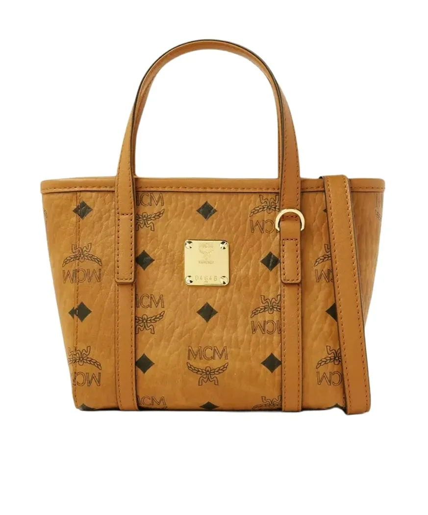 Mcm Logo Printed Tote Bag