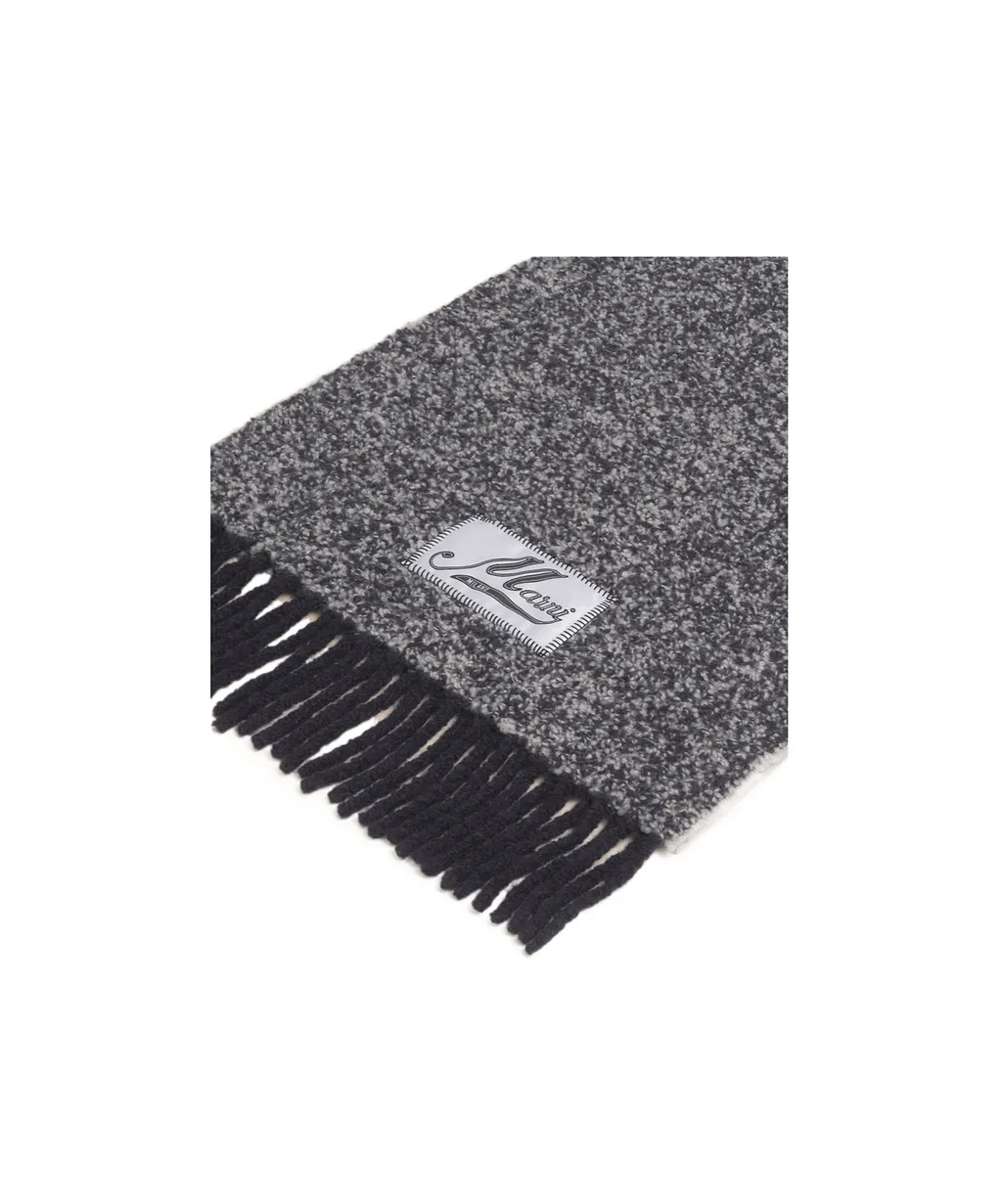 Grey Bouclé Alpaca Scarf