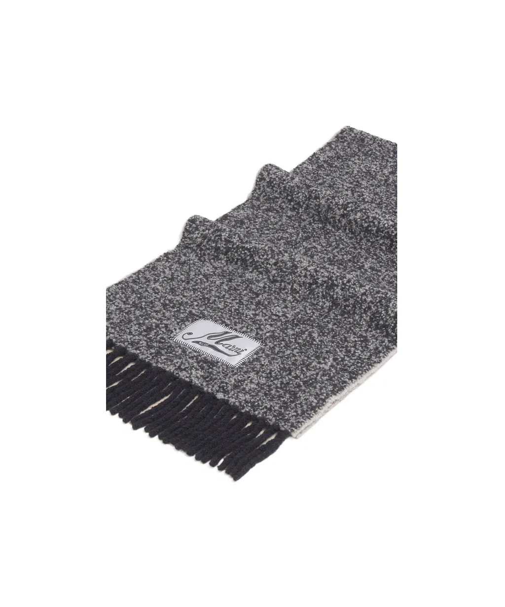 Grey Bouclé Alpaca Scarf