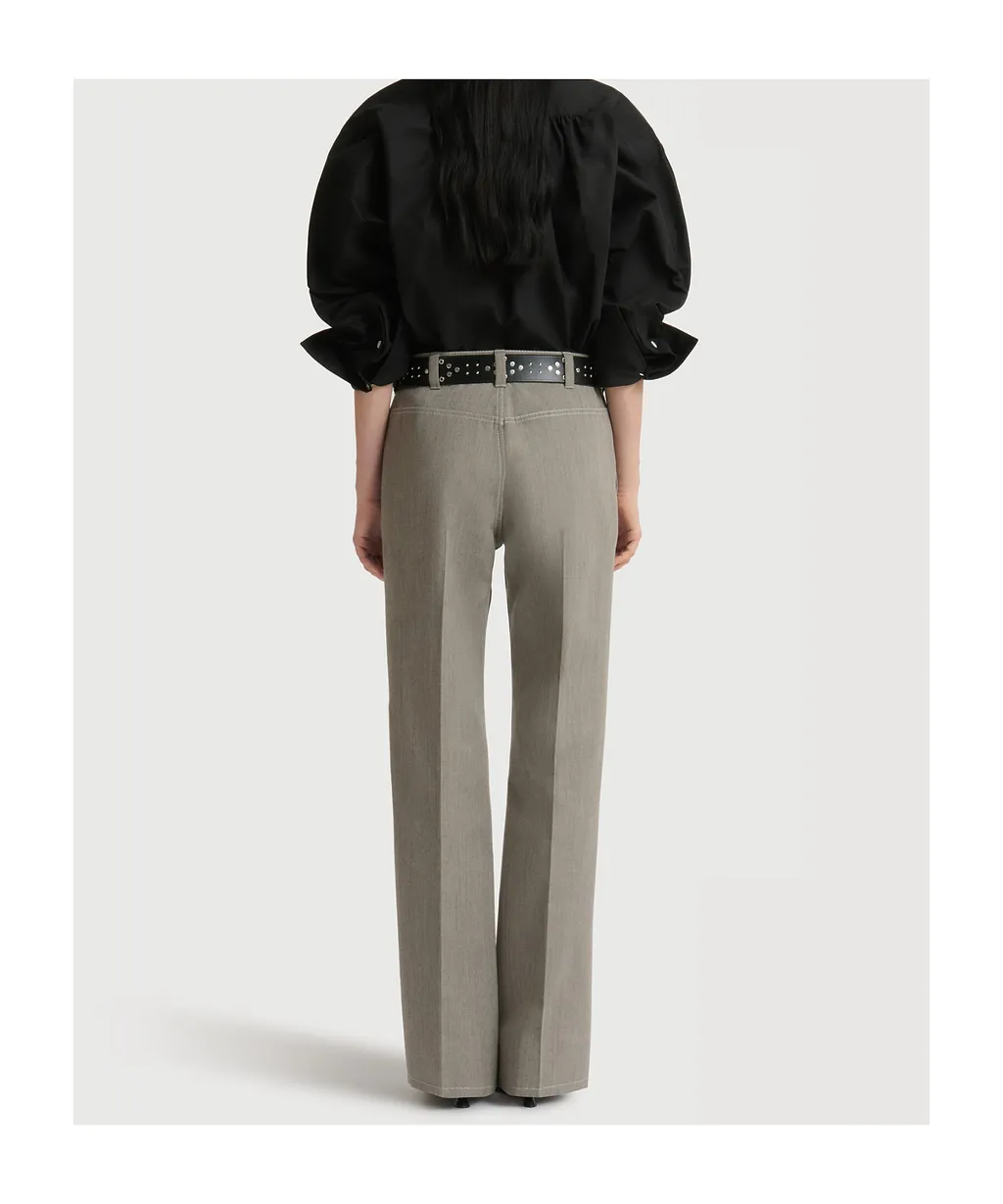 Grey Wool Trousers With Pocket