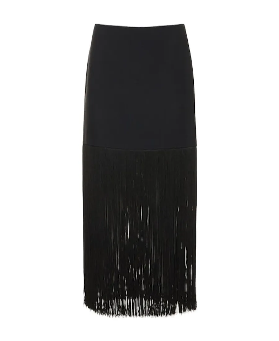 Crepe Tassel Mini Skirt
