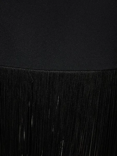 Crepe Tassel Mini Skirt