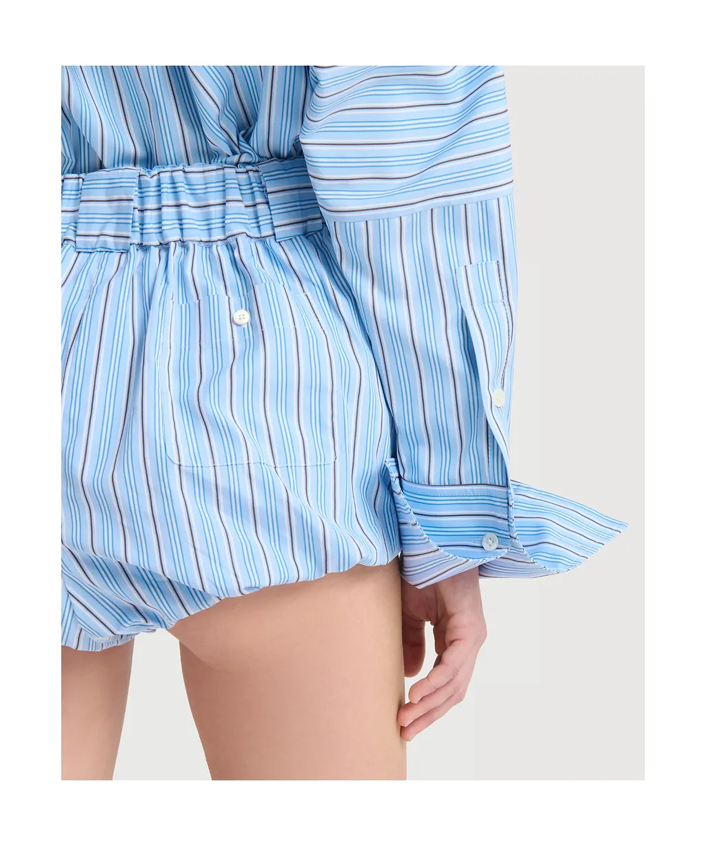 Light Blue Striped Poplin Bloomers