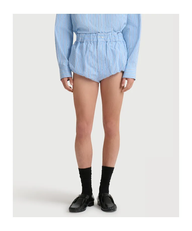 Light Blue Striped Poplin Bloomers
